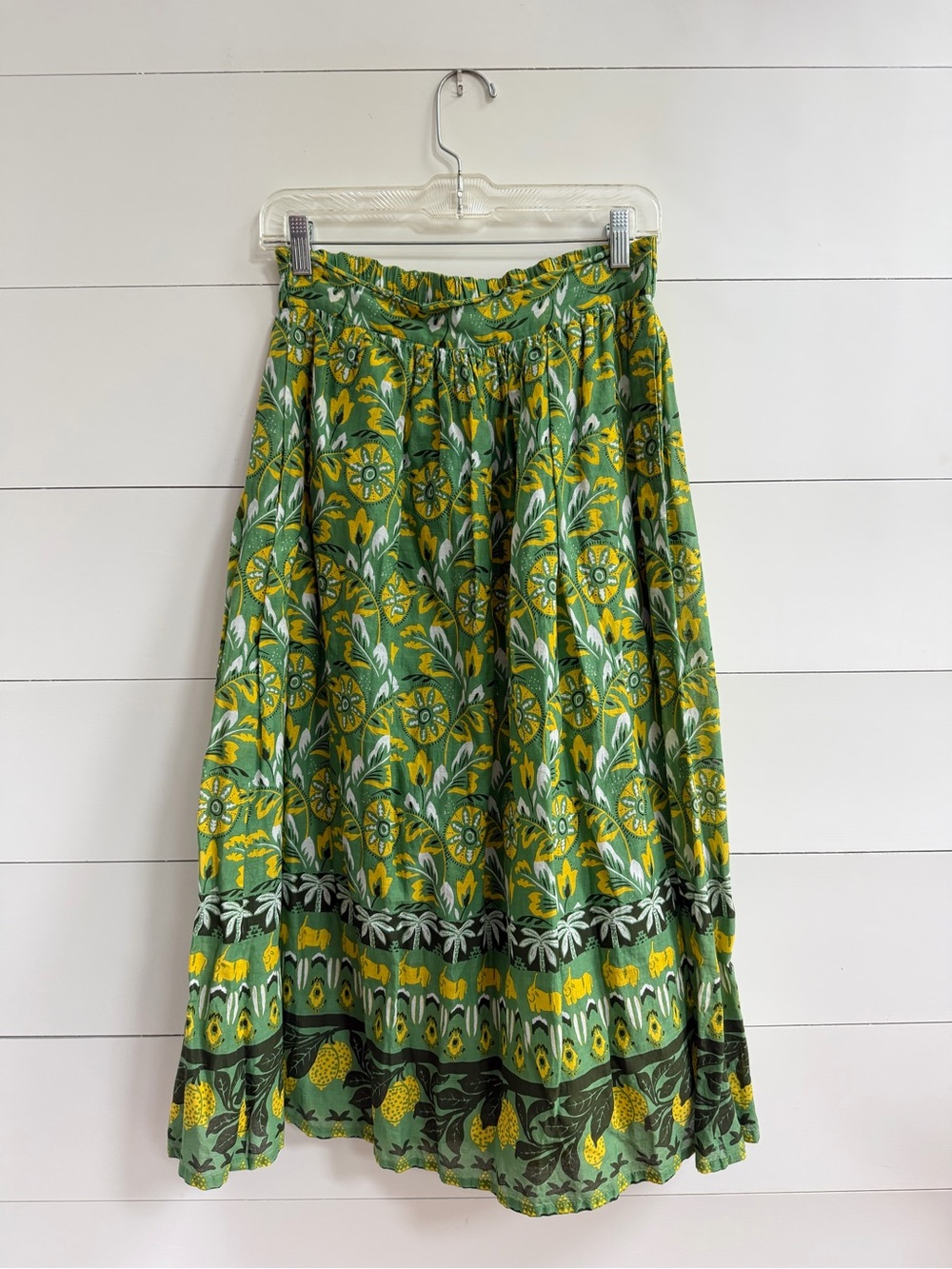 Roller Rabbit Green Boho Midi Skirt